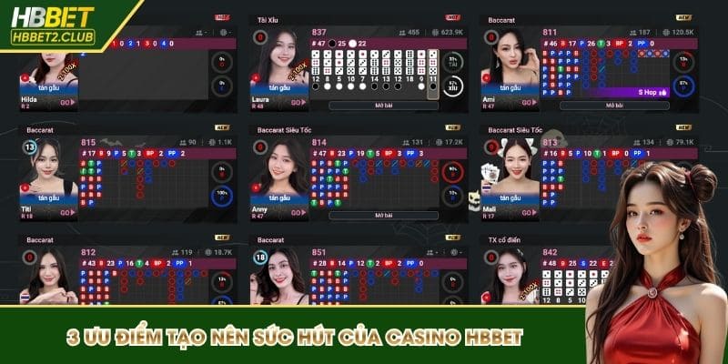 3 ưu điểm tạo nên sức hút của casino HBBET